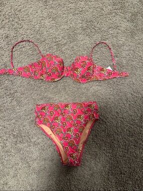 J.Crew Floral Two-Piece Bikini Set, XS bottom, 32DD top